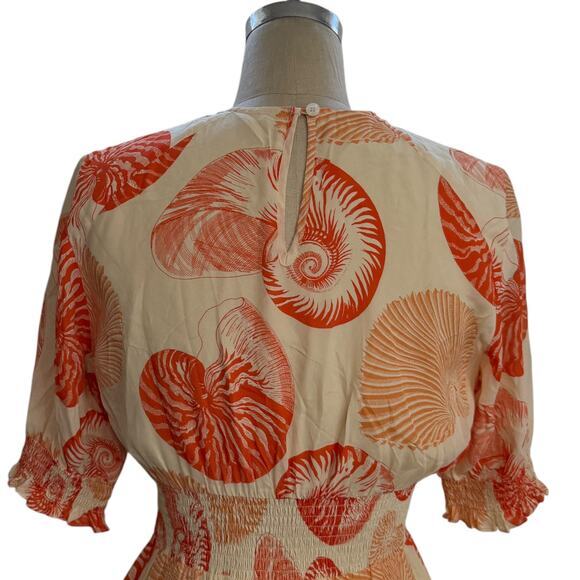 Baum Und Pferdgarten Dress Size 40 Womens Size L Shell Print Aleela Lace Trimmed - Picture 6 of 9